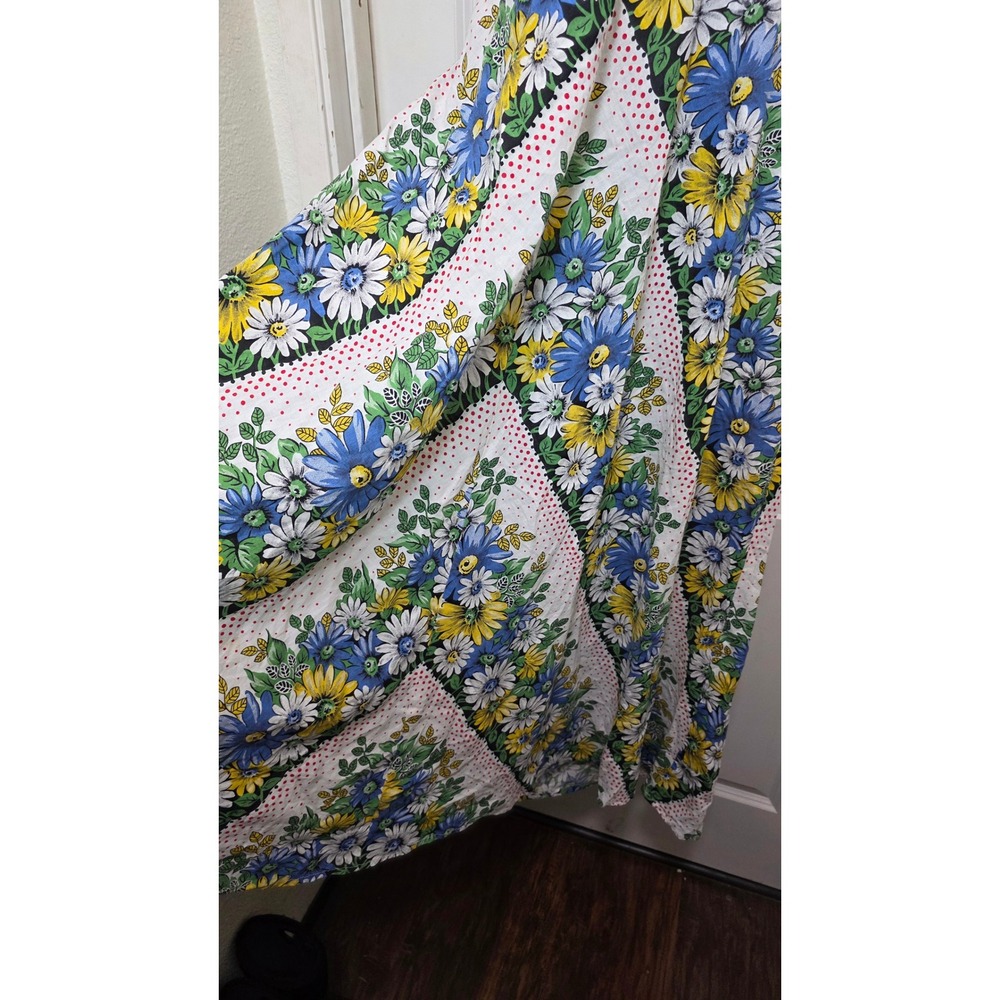 Anthropologi Floral Halter Maxi Dress Women 2 White Blue Yellow Boho Summer - Picture 6 of 12